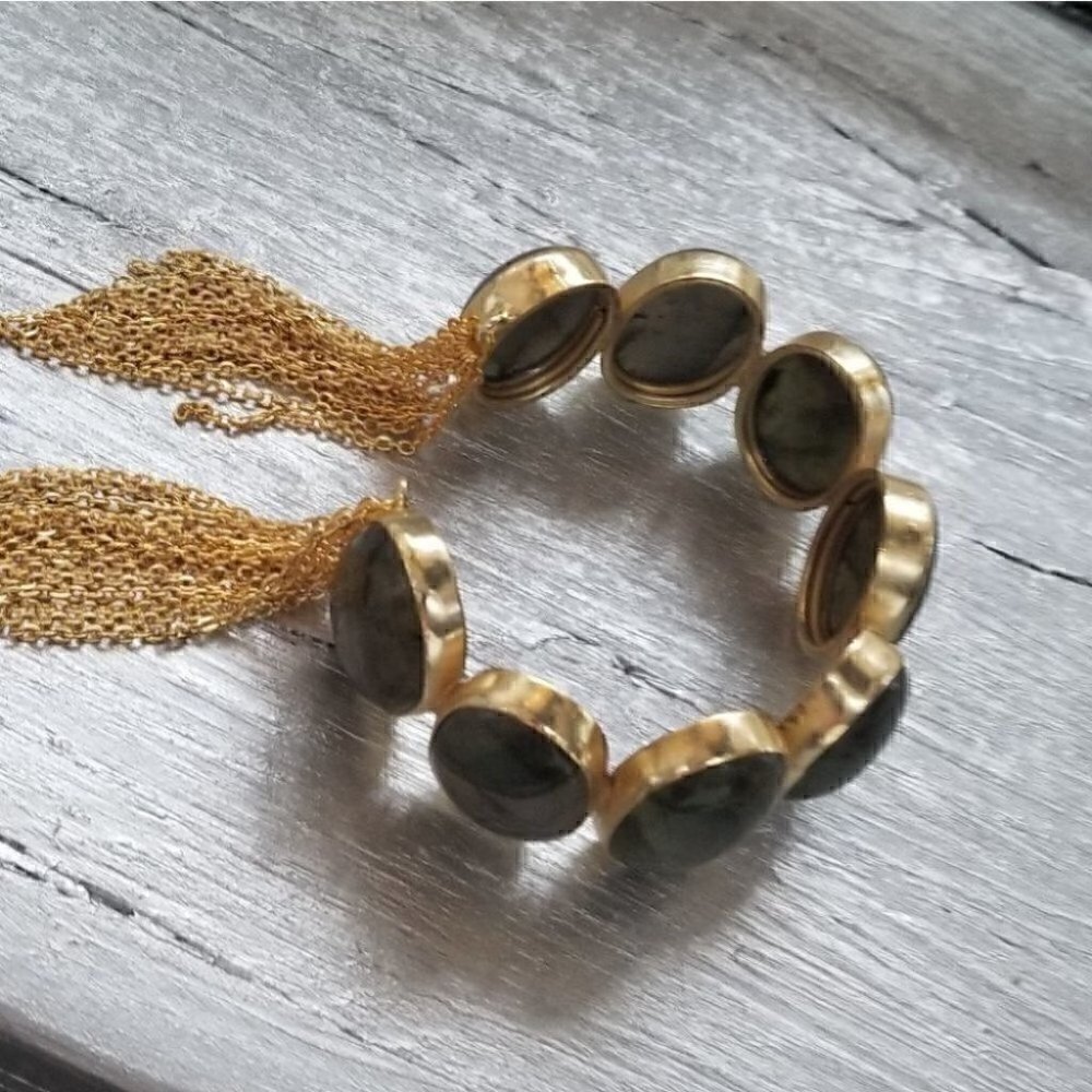 Bracelet Couture Collection Handcut Stone Cuff - Picture 4 of 5